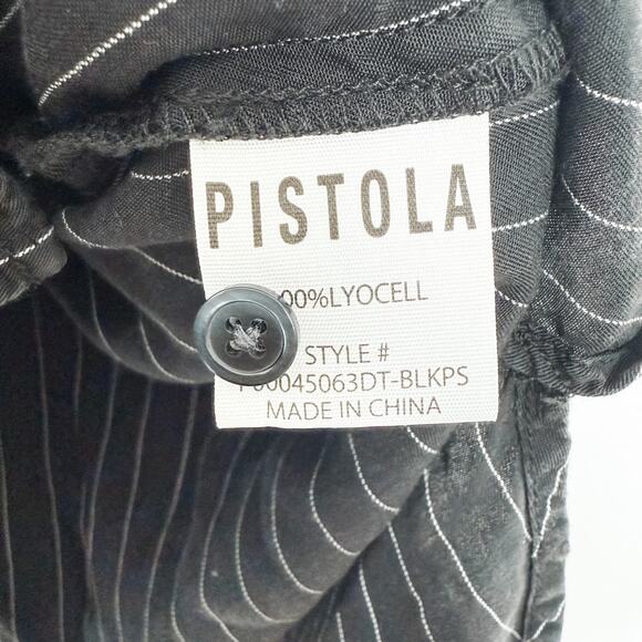 Pistola Shirt Womens Large Black Irene Stripe Minimalist Indie Sleak Relaxed Fit - Picture 5 of 6